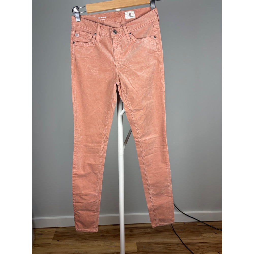 AG Adriano Goldschmied The Legging Super Skinny Corduroy Pants Rose Pink 25R - Picture 2 of 7